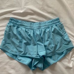 Lululemon Hottie Hot shorts. Lightly worn, size 10, 2.5in, blue
